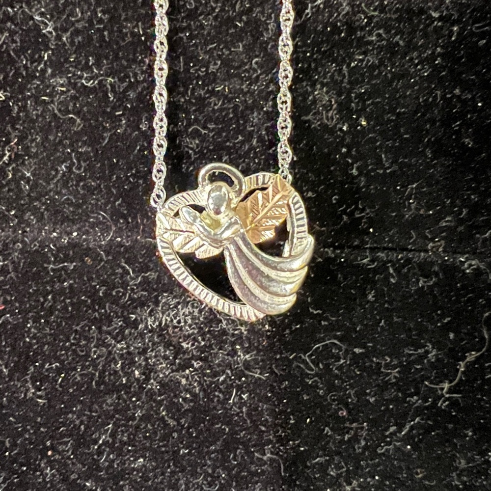 Black hills Silver Angel Heart Pendant Necklace